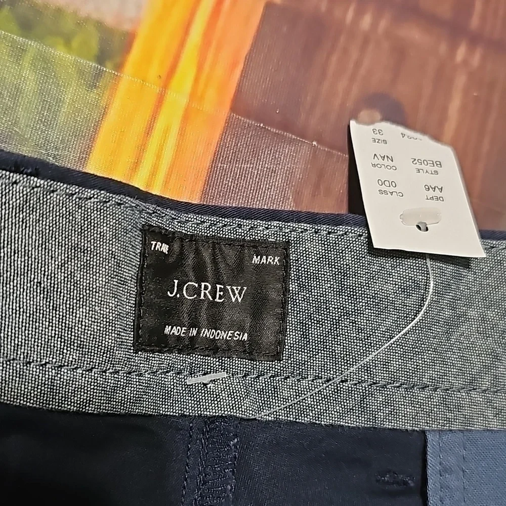 J.Crew Navy Chino Shorts Size 33‎ New